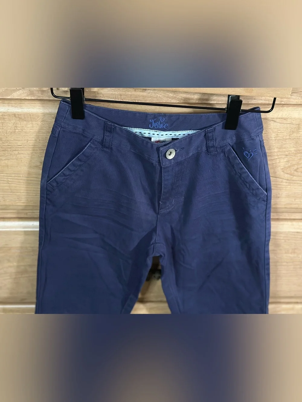 Justice | Long Blue Jean Chino Shorts | Size 12 Slim #Jorts